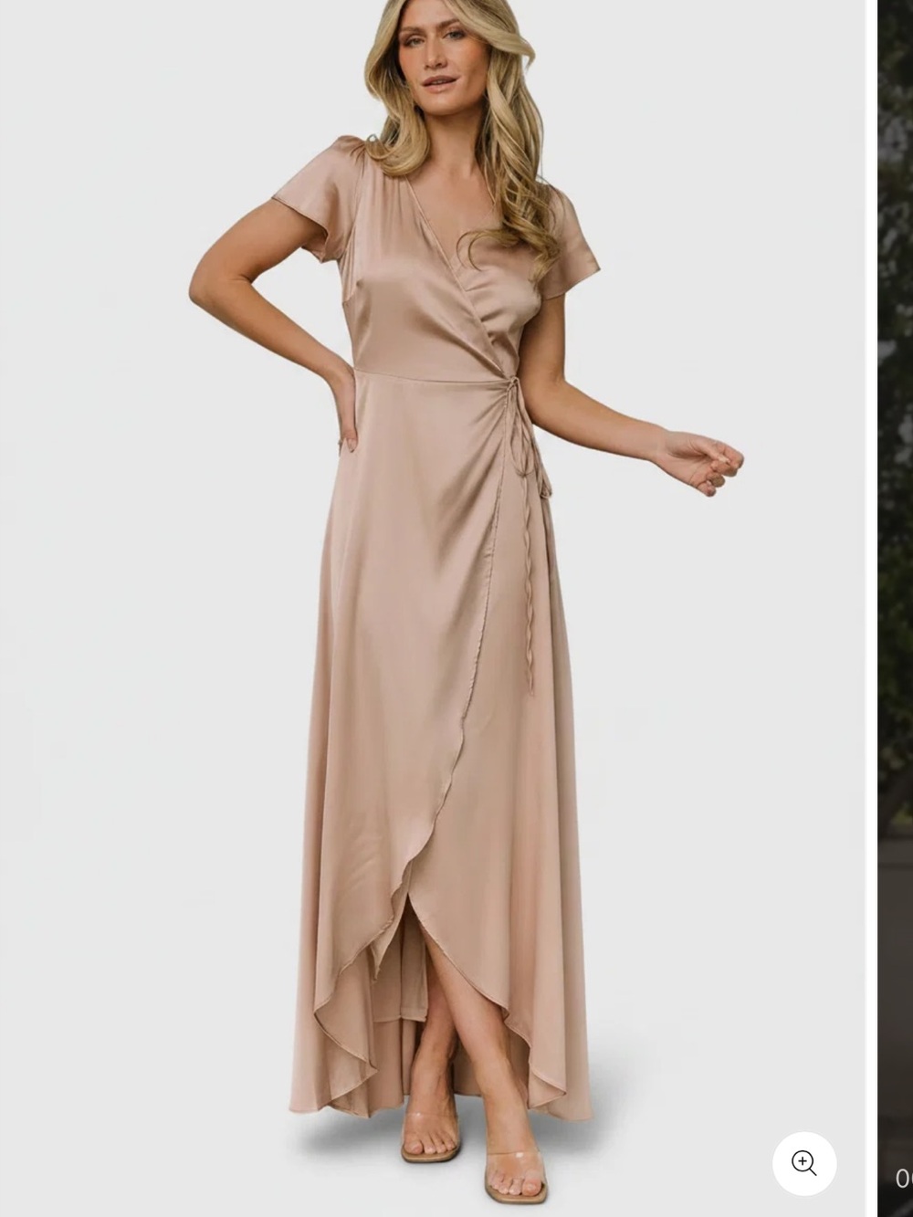 Baltic Born Krystal Satin Wrap Gown